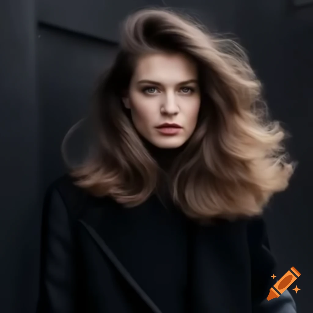 Beautiful Russian women in street style fashion with ponytail hairstyles