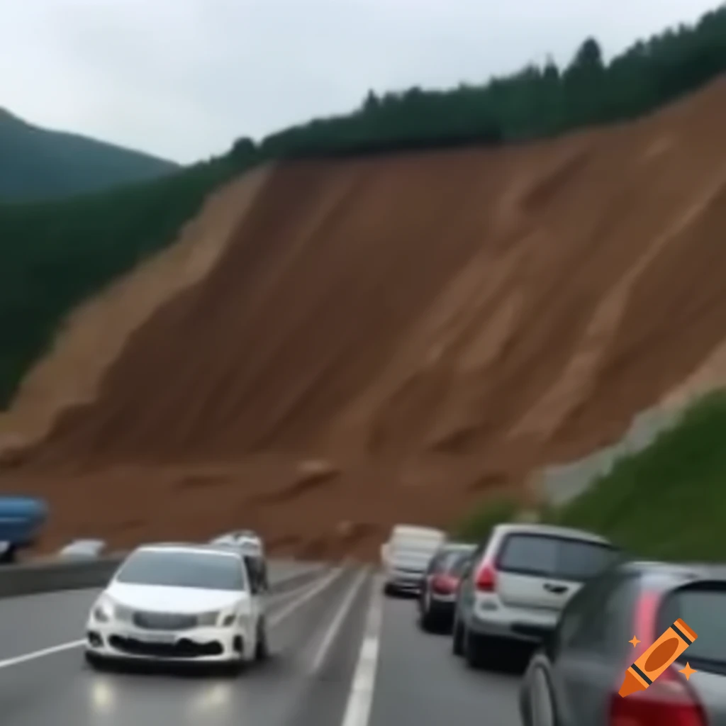 Massive car pileup causing landslide on Bulgarian highway