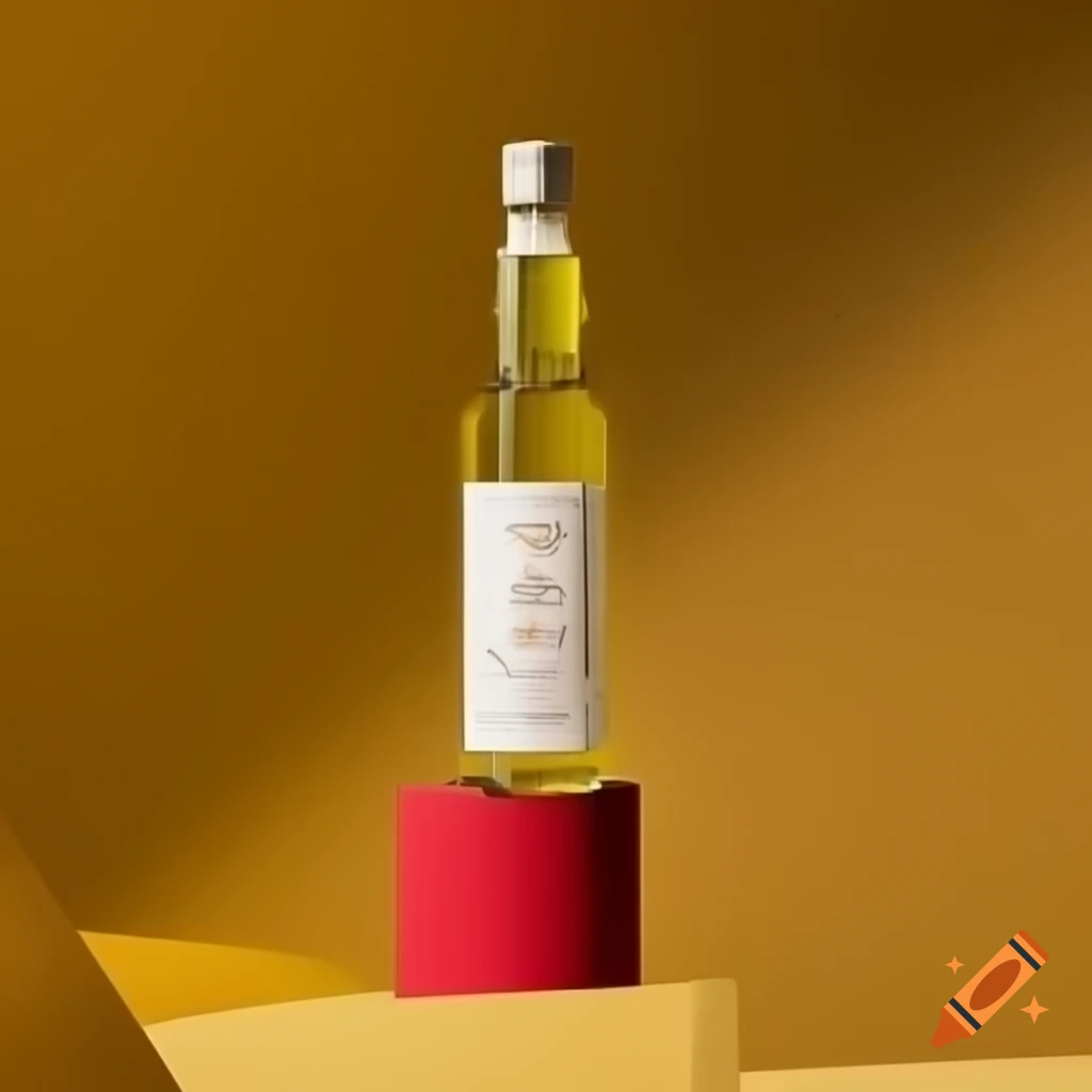 Beautiful bottle of Tunisian olive oil with required labels