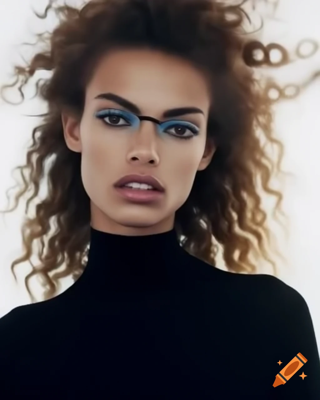 French supermodel in stylish black tube top
