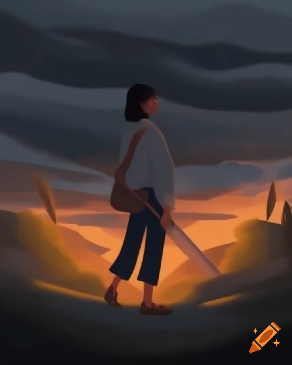 Illustration of calm scenery after a storm, depicting tranquility and stillness