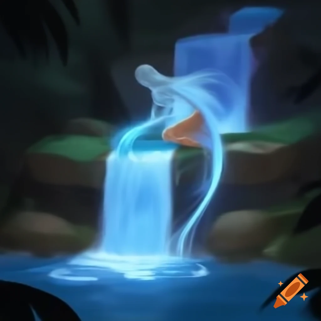 Ethereal sirens watching over a waterfall