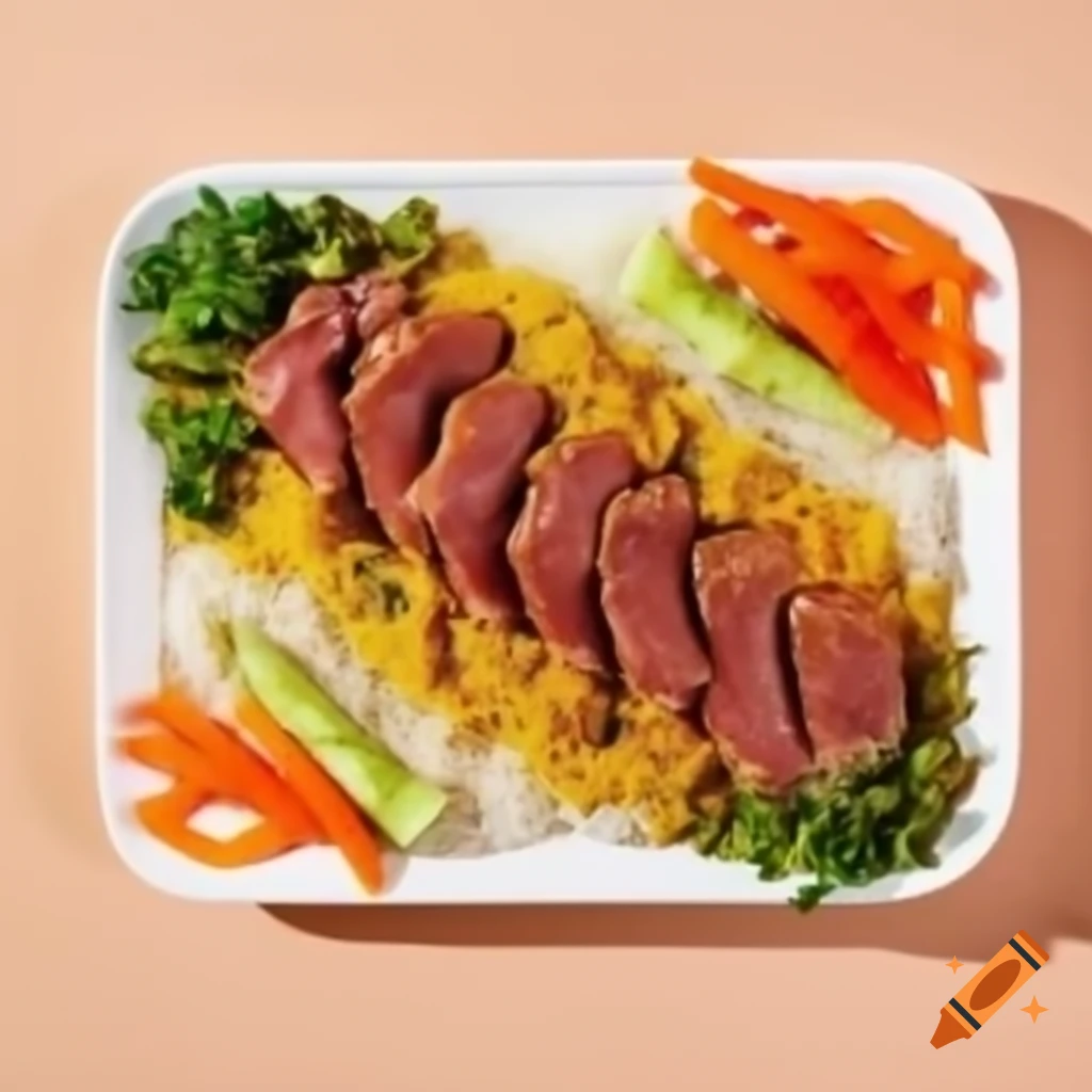 Ssam with meat and vegetables wrapped in rice cakes