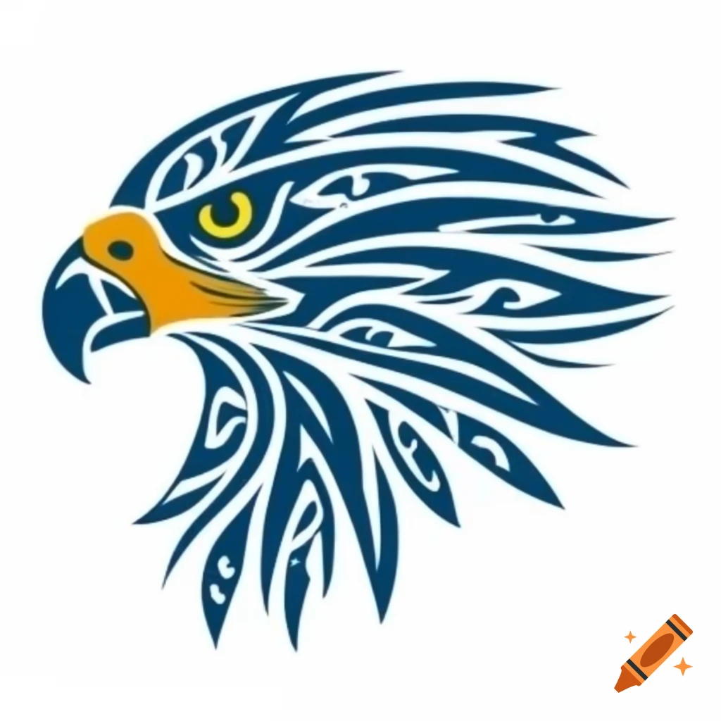 Fierce falcon design with tribal patterns in simple colors on Craiyon, image size:1024x1024