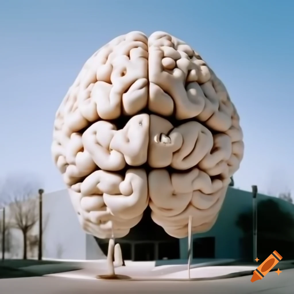 Unique three-story building resembling a human brain on Craiyon