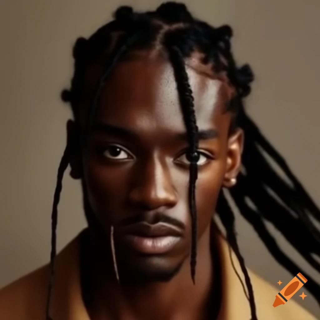Brown man with box braids hairstyle