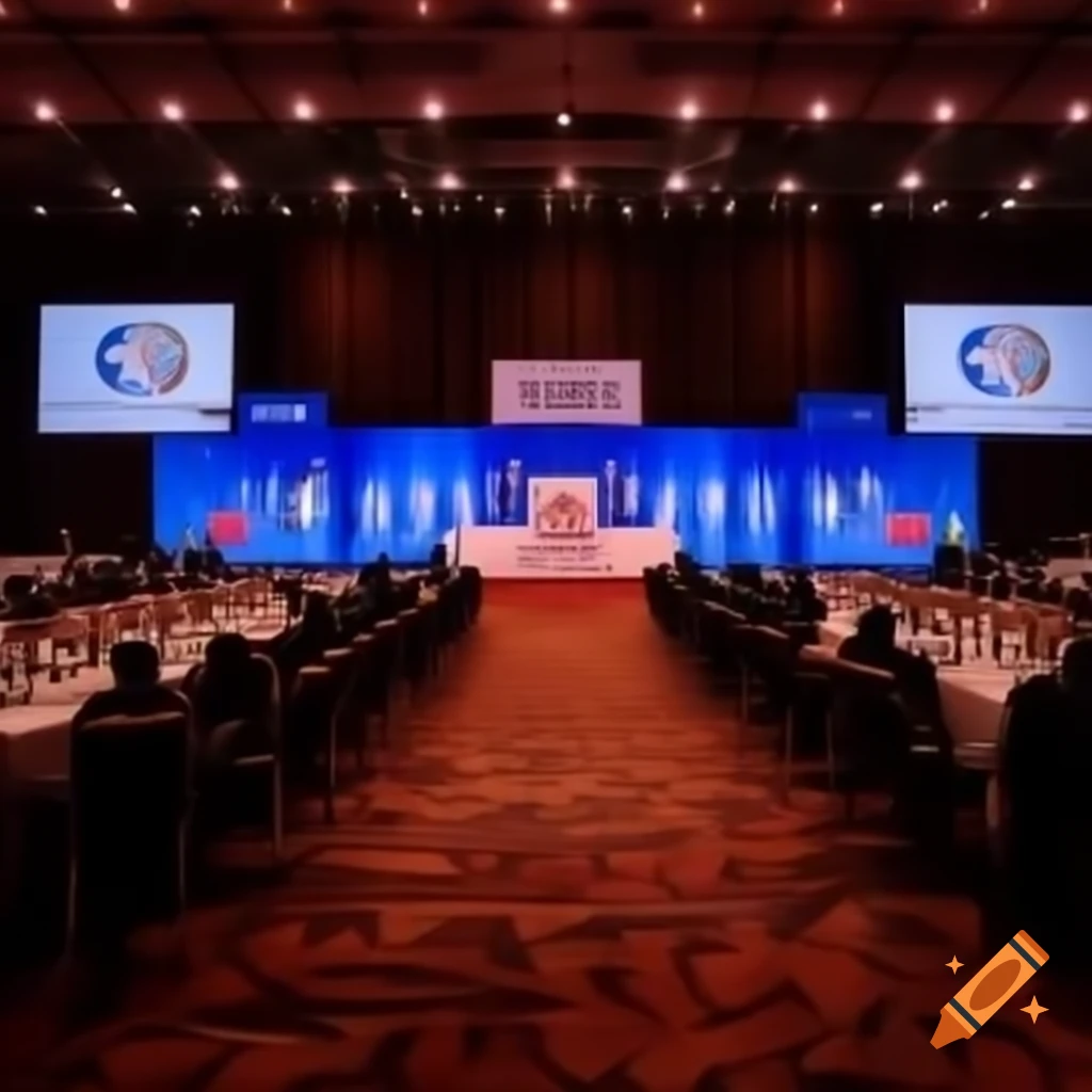 International conference at Serena Conference Centre in Kampala, Uganda with delegates and podium