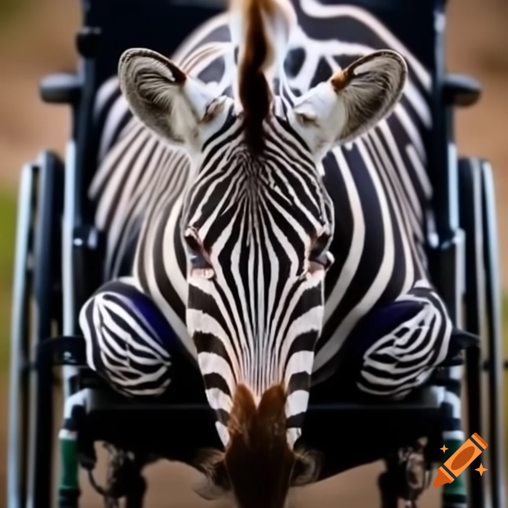 Zebra in a wheelchair