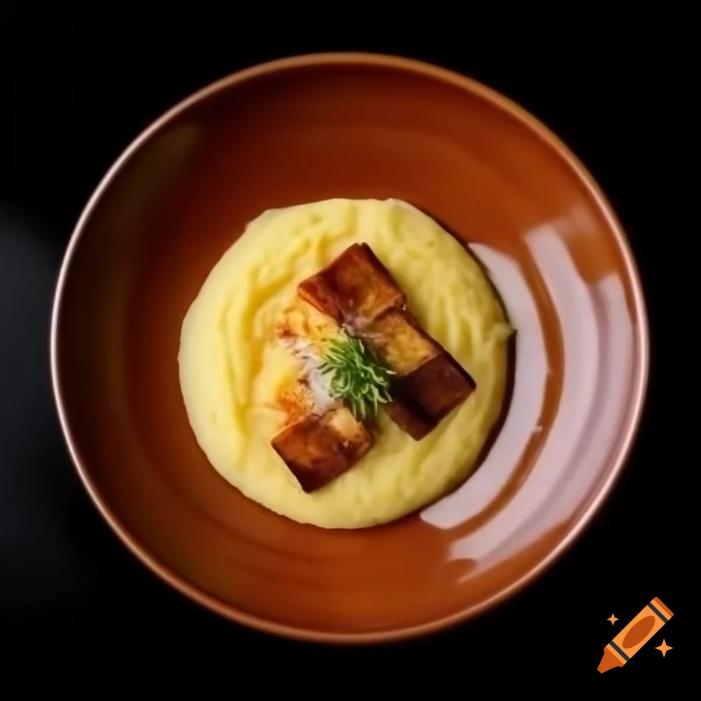 Delicious charred corn polenta topped with smoked miso butter and crispy shallots showcasing creamy and crunchy textures