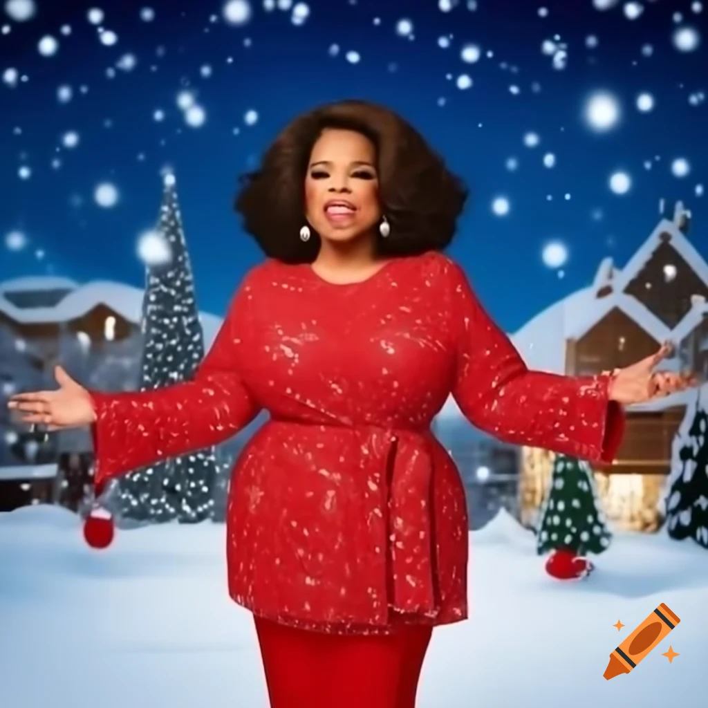 Oprah Winfrey enjoying Christmas in the snow
