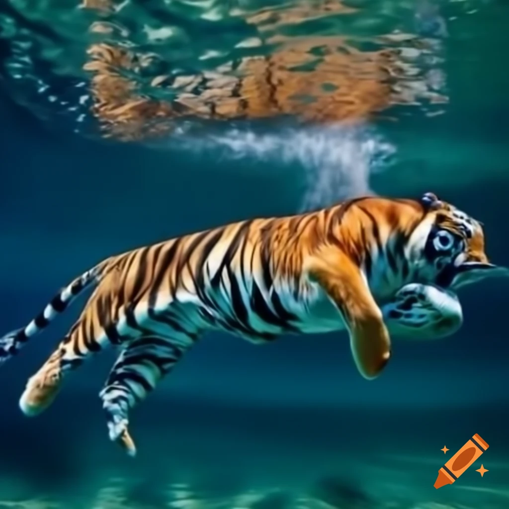 Tiger swimming in water