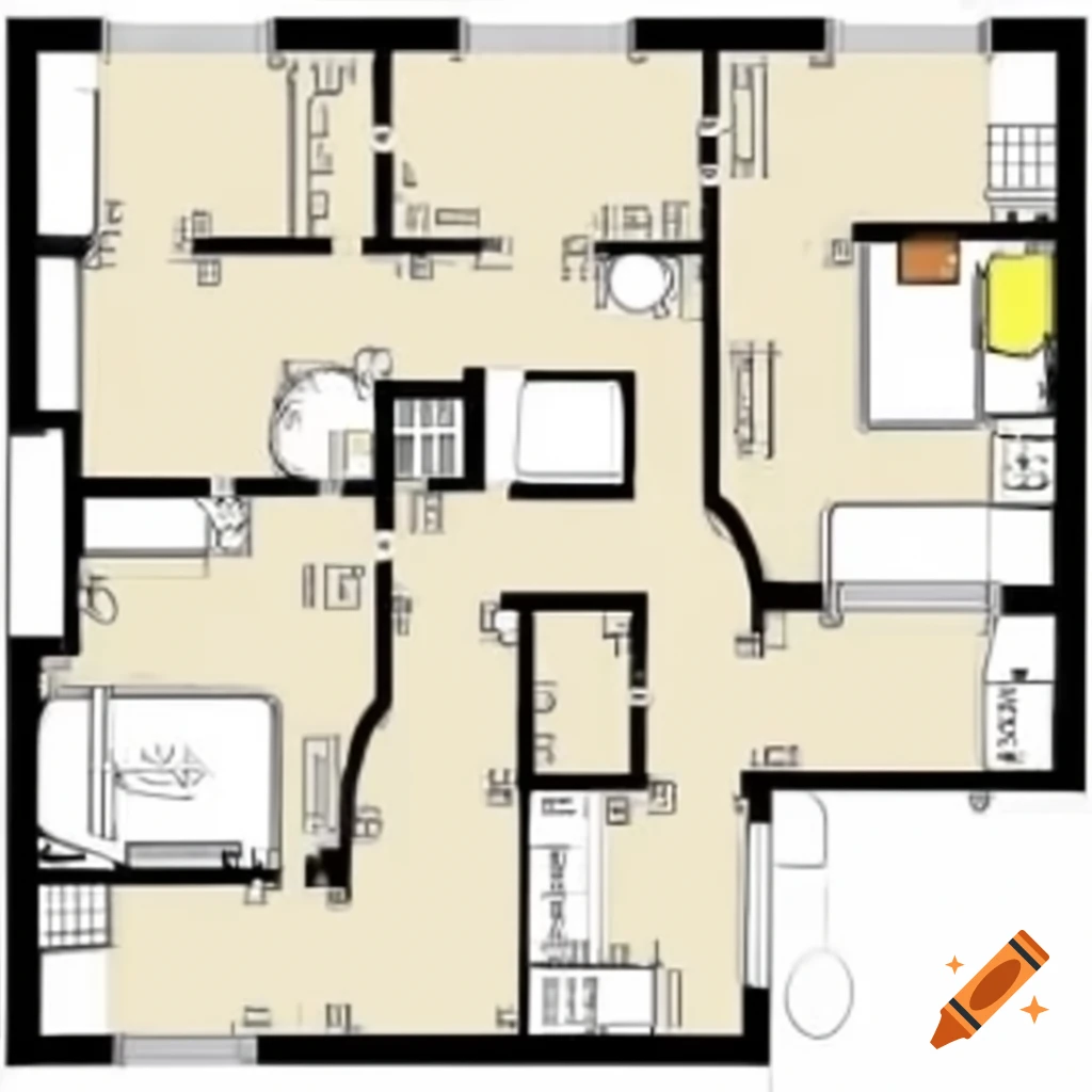 Detailed floor plan for two-storey residential building in Nigeria