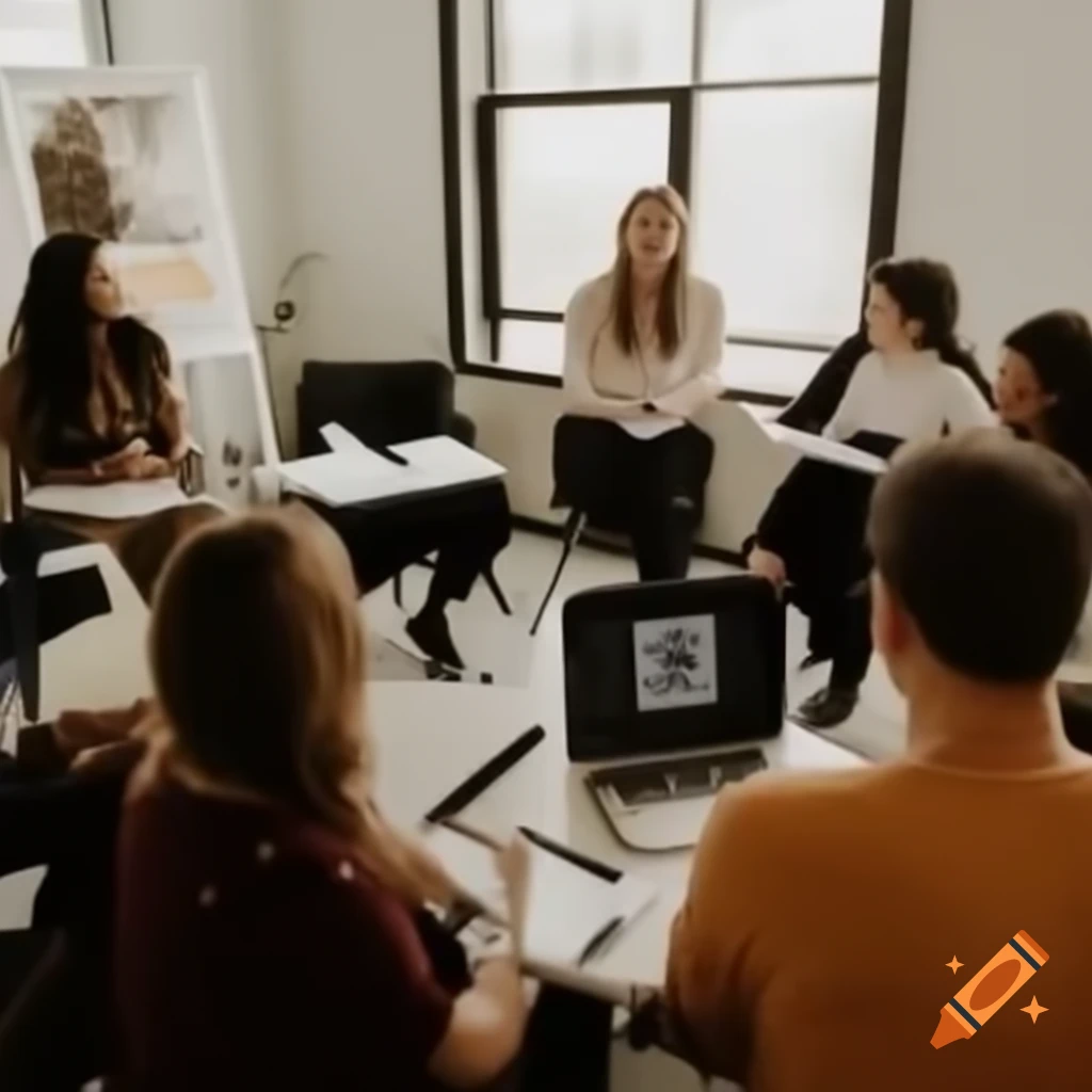 Instructor guiding adults in collaborative learning session