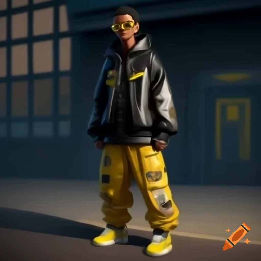 Young male model in stylish streetwear with Reebok BB 4000 sneakers