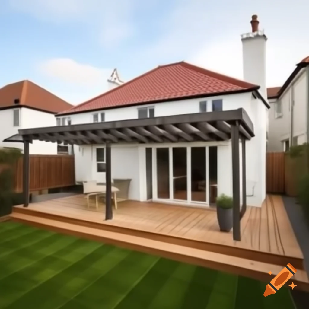 Single storey white house with red roof and anthracite gray patio alternatives