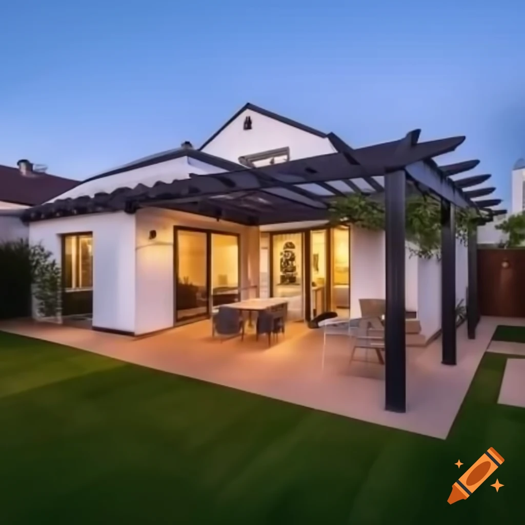 Single-storey white house with red roof and anthracite gray patio alternatives